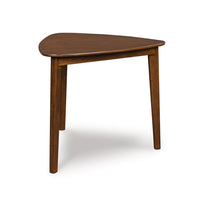 Dela Breakfast Dining Table, 35 Inch Triangular Top, 3 Legs, Medium Brown - BM350009