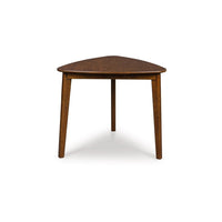 Dela Breakfast Dining Table, 35 Inch Triangular Top, 3 Legs, Medium Brown - BM350009