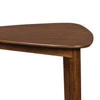 Dela Breakfast Dining Table, 35 Inch Triangular Top, 3 Legs, Medium Brown - BM350009
