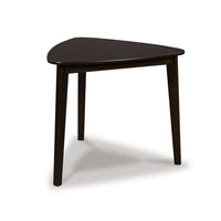 Maly Breakfast Dining Table, 35 Inch Beveled Triangular Top, Merlot Red - BM350010