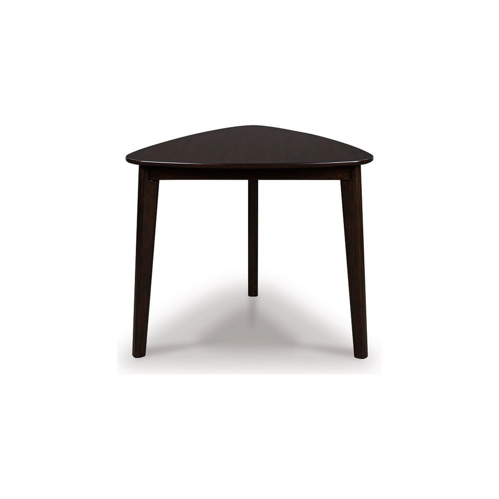 Maly Breakfast Dining Table, 35 Inch Beveled Triangular Top, Merlot Red - BM350010