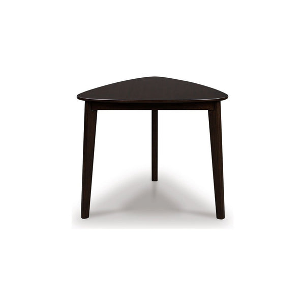 Maly Breakfast Dining Table, 35 Inch Beveled Triangular Top, Merlot Red - BM350010