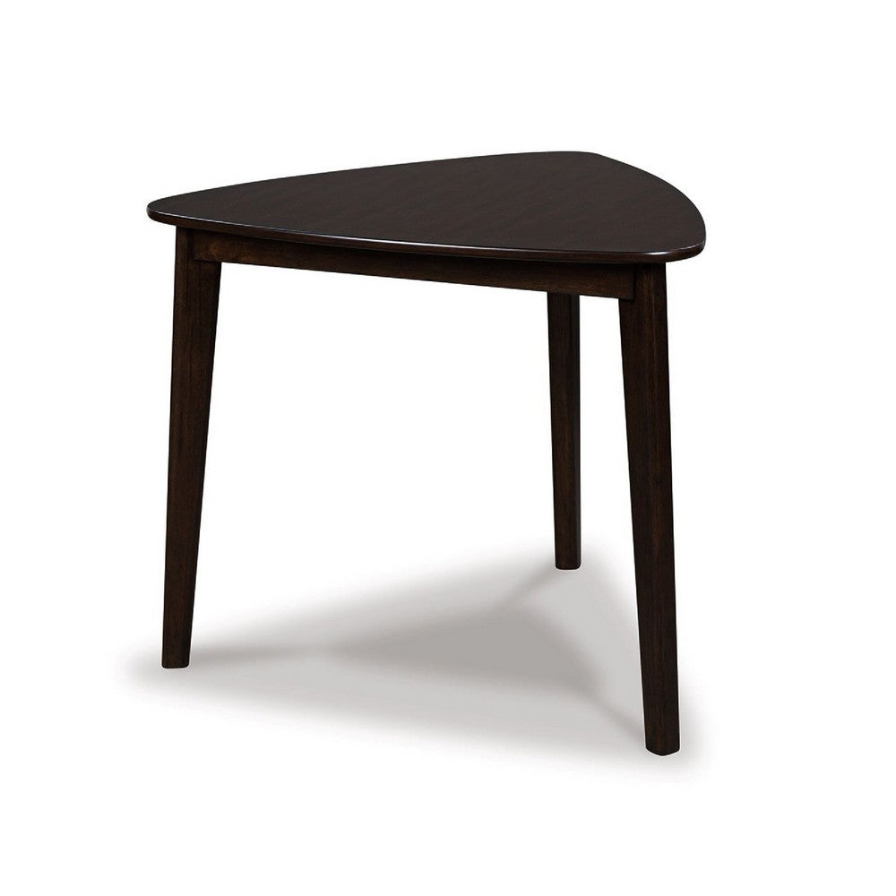 Maly Breakfast Dining Table, 35 Inch Beveled Triangular Top, Merlot Red - BM350010