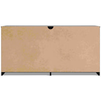 Finny Wide Dresser, 6 Drawers Nickel Handles, Plinth Base, Matte Black - BM350011