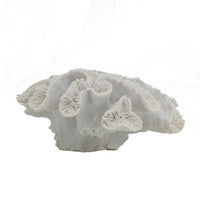 Decorative Coral Sculpture Tabletop Decor, 9 Inch White Polyresin - BM350027