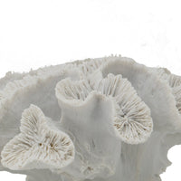 Decorative Coral Sculpture Tabletop Decor, 9 Inch White Polyresin - BM350027