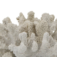 Coastal Decorative Faux Coral Sculpture, Realistic, 8 Inch White Polyresin - BM350028