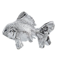 Decorative Fish Figurine, 10 Inch Silver Resin Tabletop Accessory - BM350029