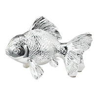 Decorative Fish Figurine, 10 Inch Silver Resin Tabletop Accessory - BM350029