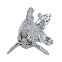 Decorative Fish Figurine, 10 Inch Silver Resin Tabletop Accessory - BM350029