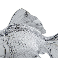 Decorative Fish Figurine, 10 Inch Silver Resin Tabletop Accessory - BM350029