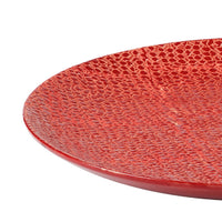 Decorative Tabletop Accent Plate, 20 Inch Red Gold Speckled Finish - BM350032