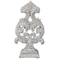 Deki Sculptural Tabletop Decor, Baroque Inspired Crested Arrow, Gray - BM350035