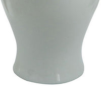 Ginger Jar with Domed Lid and Finial, Tapered Body, White Porcelain 20 Inch - BM350044