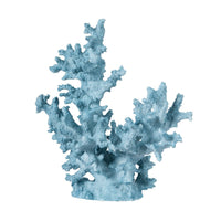 Decorative Sculpture, Faux Coral Accent, Blue Polyresin, 11 Inch Modern - BM350045