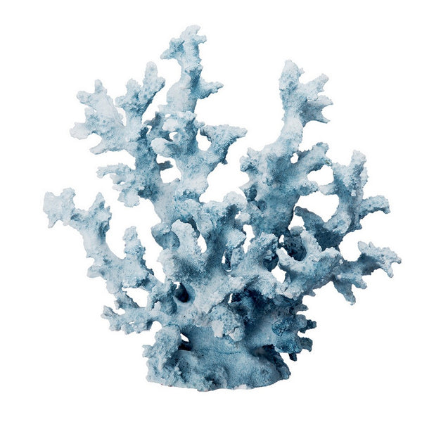 Decorative Sculpture, Faux Coral Accent, Blue Polyresin, 11 Inch Modern - BM350045