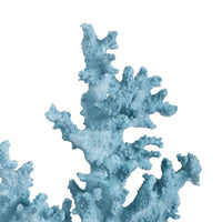Decorative Sculpture, Faux Coral Accent, Blue Polyresin, 11 Inch Modern - BM350045