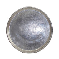 Decorative Plate, Rustic Textured Distress Silver Aluminum 10 Inch Round - BM350049