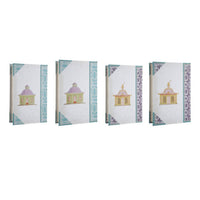 Meer Book Storage Box Set of 8, Chinoiserie Architectural Design, White - BM350051