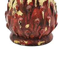 Decorative Flower Vase, 10 Inch Textured Red Cream and Brown Terracotta - BM350056