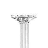 Pillar Candle Holder, 17 Inch Tall Fluted Clear Glass, Classic Square Base - BM350063
