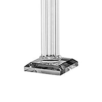 Pillar Candle Holder, 17 Inch Tall Fluted Clear Glass, Classic Square Base - BM350063