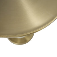 Siny Side End Table, 16 Inch Round Top, White, Gold Stacked Balls Base - BM350073
