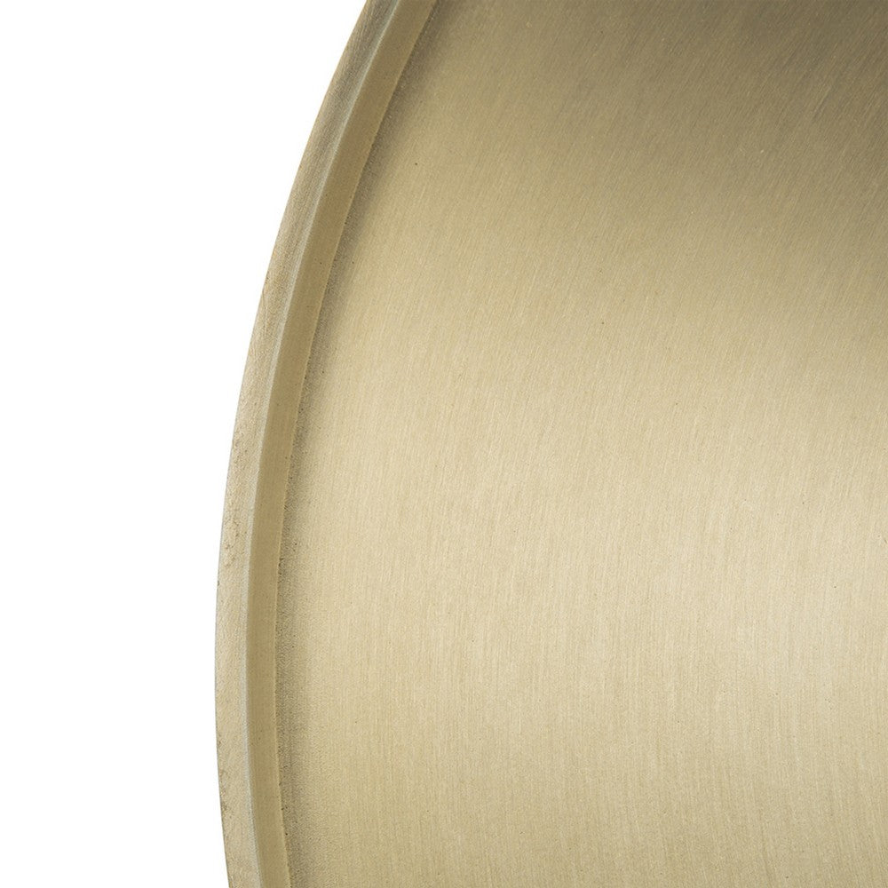 Siny Accent Side End Table, 16 Inch Round White, Gold Stacked Balls Base - BM350074