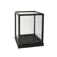 Jeny Display Box Set of 2, Square Clear Glass with Black Fir Wood Frame - BM350080