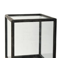 Jeny Display Box Set of 2, Square Clear Glass with Black Fir Wood Frame - BM350080