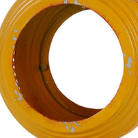 Cia Candle Holder, 13 Inch Round Shape, Yellow Iron with Glass Center - BM350084