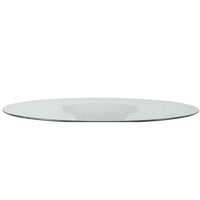 Dining Table, 60 Inch Round Clear Glass Top, Classical Bronze Metal Base - BM350085