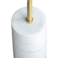 Lima Side End Table, 12 Inch Round Black Agate, Marble Cylinder Base - BM350087