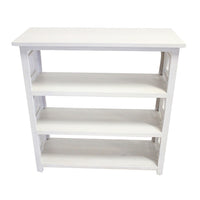 Sumo Console Table with 3 Shelves, Lattice Cutout Sides, White 36 Inch - BM350089