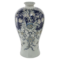 Rayn Decorative Urn, Blue White Chinoiserie Art, 24 Inch Porcelain - BM350113
