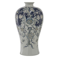 Rayn Decorative Urn, Blue White Chinoiserie Art, 24 Inch Porcelain - BM350113