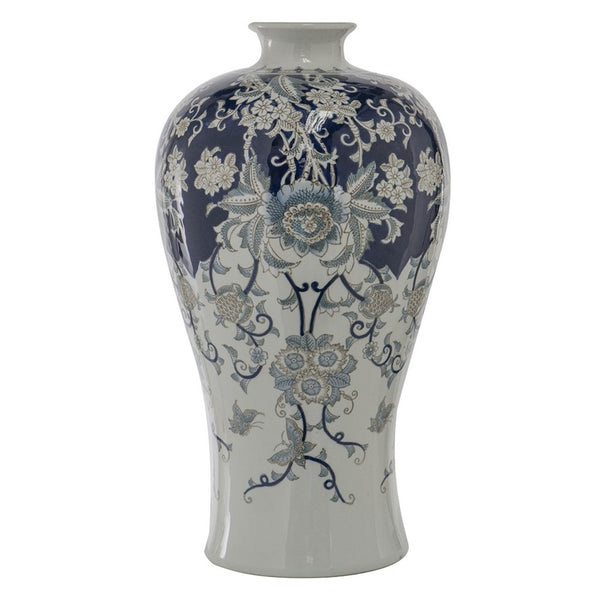 Rayn Decorative Urn, Blue White Chinoiserie Art, 24 Inch Porcelain - BM350113