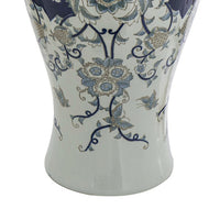 Rayn Decorative Urn, Blue White Chinoiserie Art, 24 Inch Porcelain - BM350113