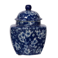 Porcelain Decorative Jars with Lid Set of 3, Blue White Chinoiserie, 6 Inch - BM350116