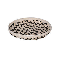 Mona Organic Wash Trays Set of 3, White Black Bamboo Woven Patterns - BM350121