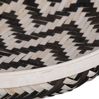 Mona Organic Wash Trays Set of 3, White Black Bamboo Woven Patterns - BM350121