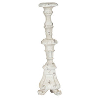 Jewa Vintage Pillar Candle Holder, 25 Inch Distressed White Magnesia - BM350123
