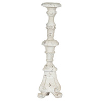 Jewa Vintage Pillar Candle Holder, 25 Inch Distressed White Magnesia - BM350123