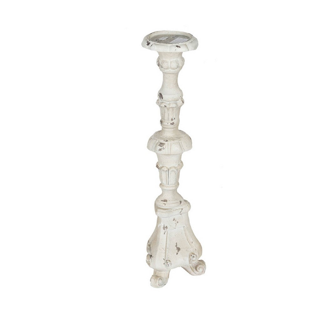 Jewa Vintage Pillar Candle Holder, 25 Inch Distressed White Magnesia - BM350123