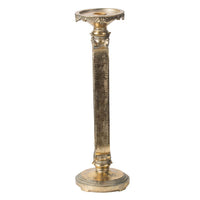 Candle Holder, Antique Gold Tabletop Accent, 14 Inch Keyhole Stem - BM350125