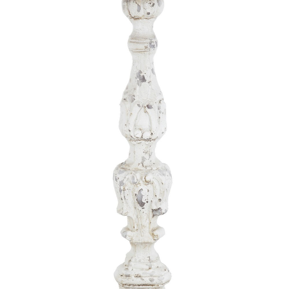 Jewa Vintage Pillar Candle Holder, 28 Inch Speckled White Magnesia - BM350126