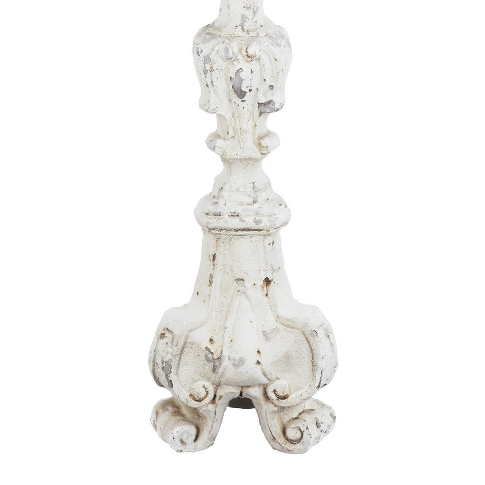 Jewa Vintage Pillar Candle Holder, 28 Inch Speckled White Magnesia - BM350126