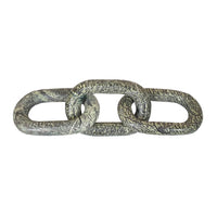 Tabletop Accent Chain Link Sculpture, 14 Inch Natural Off Green Stone - BM350139