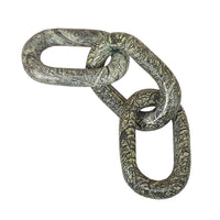 Tabletop Accent Chain Link Sculpture, 14 Inch Natural Off Green Stone - BM350139