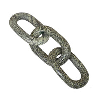 Tabletop Accent Chain Link Sculpture, 14 Inch Natural Off Green Stone - BM350139